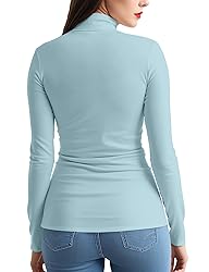 Womens Long Sleeve Turtleneck T-Shirts Mock Neck