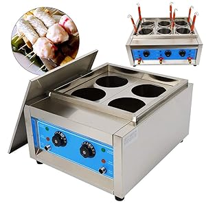 Electric Pasta Cooking Machine, Commercial 4 Holes Noodle Cooking Machine Electric Pasta Cooker 110V Table Top Noodles Cooker Machine for Processing of Various Snack Foods Cooking Noodles
