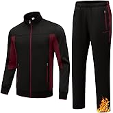 TBMPOY Men's Fleece Lined Tracksuits Sweatsuits 2 Piece Sets Winter Jogging Track Sweat Suits Thermal Casual Outfits