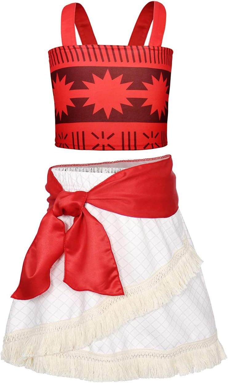 AmzBarley Princess Dress for Girls Cosplay Costume Fancy Party Kids Adventure Dress up Two-Piece Skirt Sets