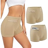 ANLINKSHINE Women's Underwear with Secret Pocket Panties, 2 Packs Anti Pickpocket Travel Boxers (Nude)
