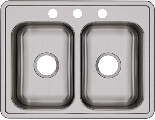 Dayton D225193 Equal Double Bowl Top Mount Stainless Steel Sink