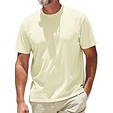 RGJU Mens T-Shirt Plain Crewneck Moisture Wicking, Relaxed Fit Tee Shirt Short Sleeve Soft Breathable Tshirt Casual Basic