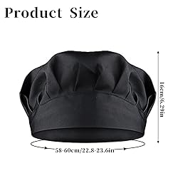 TIESOME 2PCS Chef Hat Adjustable Elastic Baker