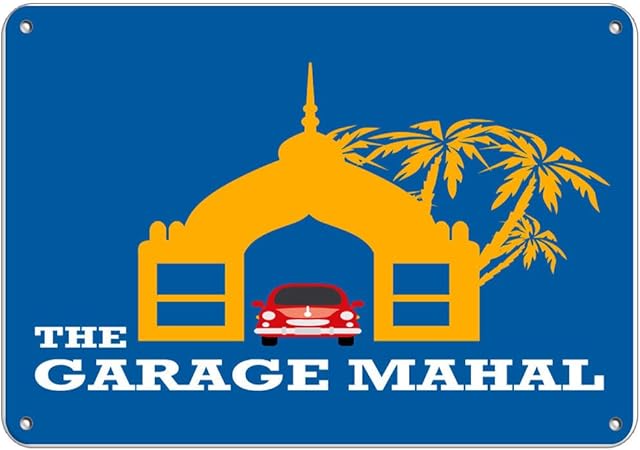 Amazon.com: The Garage Mahal Parking Sign LABEL DECAL STICKER Sticks to