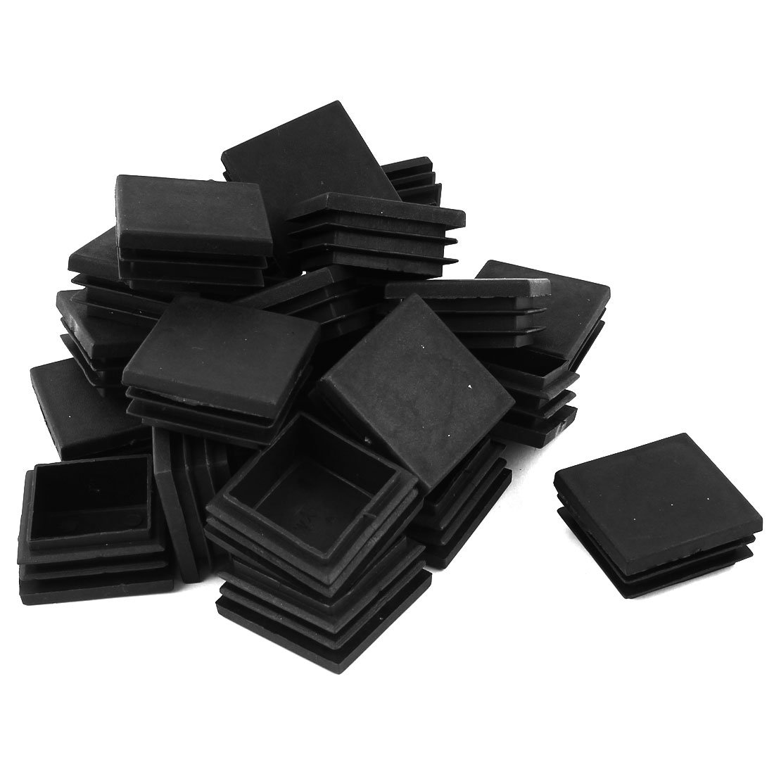 Sourcingmap 40mm x 40mm Plastic Square Caps Tube Pipe Inserts End Blanking 24 Pcs
