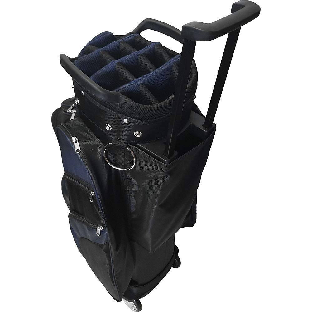 Daddy B07g5n5wc7 Roadrunner 車輪付きカートゴルフバッグ Caddy ブラック ブルー メンズキャディバッグ メール便不可 Nafusah Com