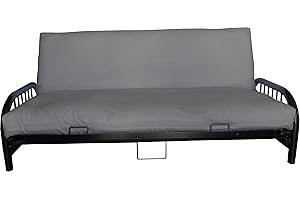 D&D Futon Furniture Futon Covers, Covering 10 inch Thick, Mattress Slipcovers, Polyester Poplin (Full 10x54x75, Gray)