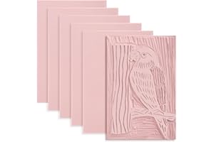 BOBBLEBRO Linoleum Blocks for Printmaking Supplies - 6PCS 4”x6”Rubber Linocut Block Printing Kit for Stamp Carving, Soft Relief Printing Linoleum for DIY Crafts & Art Projects