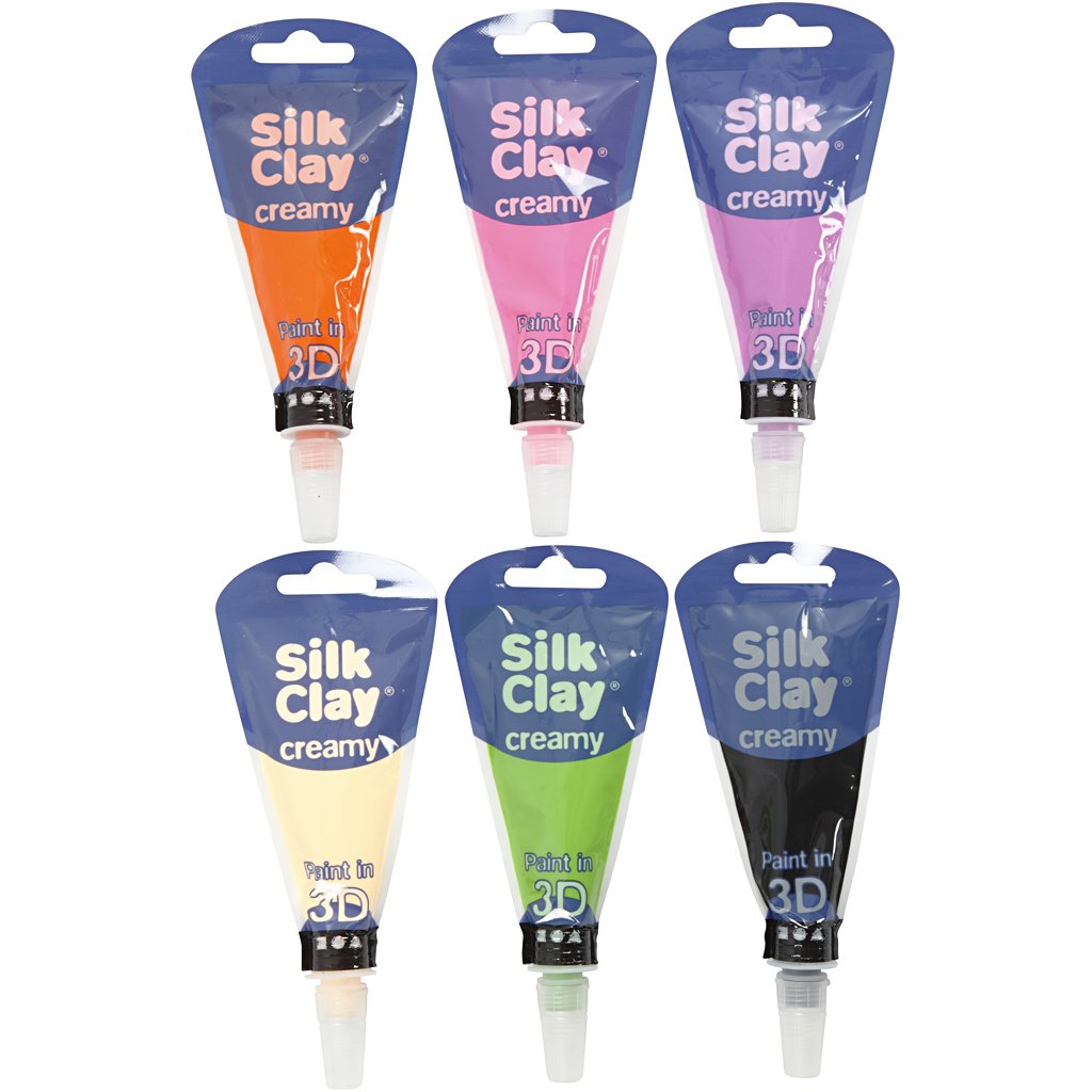 Set of Silk Clay® Creamy, asstd. colours, 6x35ml