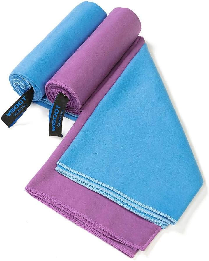 WGOOT Quick Dry Microfiber Travel Towel,Super Absorbent,Lightweight &Ultra Compact .Suitable for Swimming,Yoga,Camping,Beach,Gym,Sport