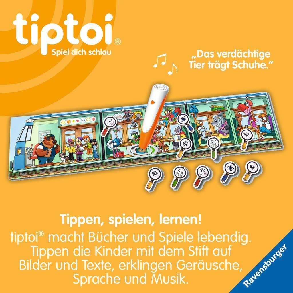 Ravensburger tiptoi Spiel 00226 - Team SMART ermittelt - Diebstahl im Tier-Express, fantastisches Logikspiel für Kinder ab 5 Jahren 5