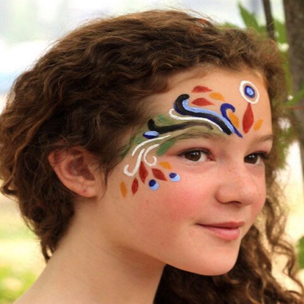 Face Body Paints Kits Kids Hypoallergenic Make Up Palette-Safe & Non-Toxic, Ideal for Halloween Party Face Painting - Easy to Wear and Remove-15 Colors with Two Fine Brush