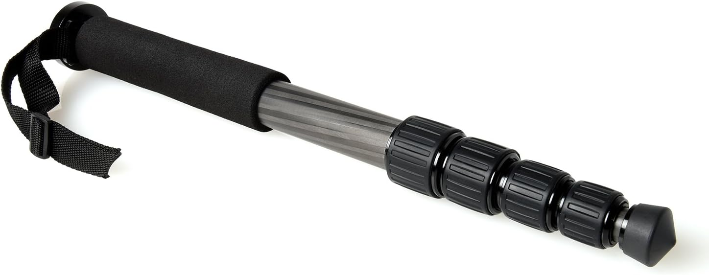 Caltar Photo - Video Heavy Duty Lightweight 8x Carbon Fiber 5 Section Monopod (Black)
