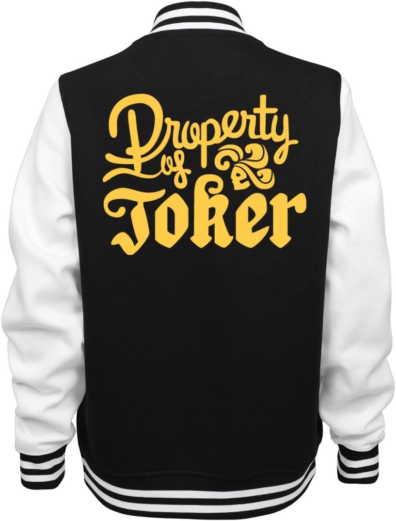 Customized Girl Joker's Golden Property: Ladies Fleece Letterman Varsity Jacket