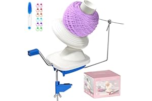 MIAOKE Yarn Ball Winder Smooth Hand Crank, Convenient with 12 Marking Pin and Scissors Easy Installation, for Crocheting, Gife and Good Helper for Knitting Enthusiast-B