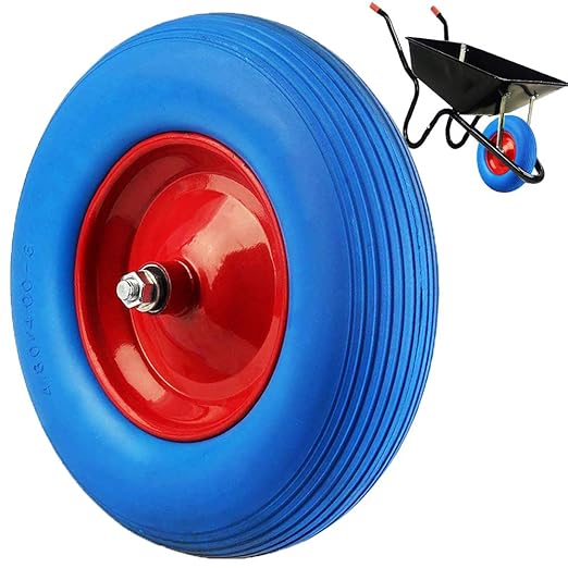 Schubkarrenrad Reifen Vollgummi PU Ersatzrad 4.80/4.00-8 390mm Schubkarre Ersatzrad Reifen…