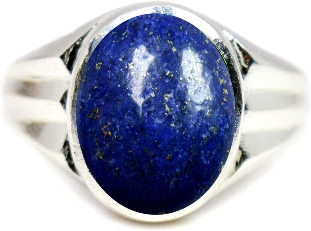 Choose Your Color Natural Gemstone Ring for Men Sterling Silver 5 Carat Handcrafted Jewellery Size H to Z