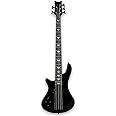 Tario Black Left-handed 5 String Electric Bass, Bolt-on Maple Neck, Poplar Body