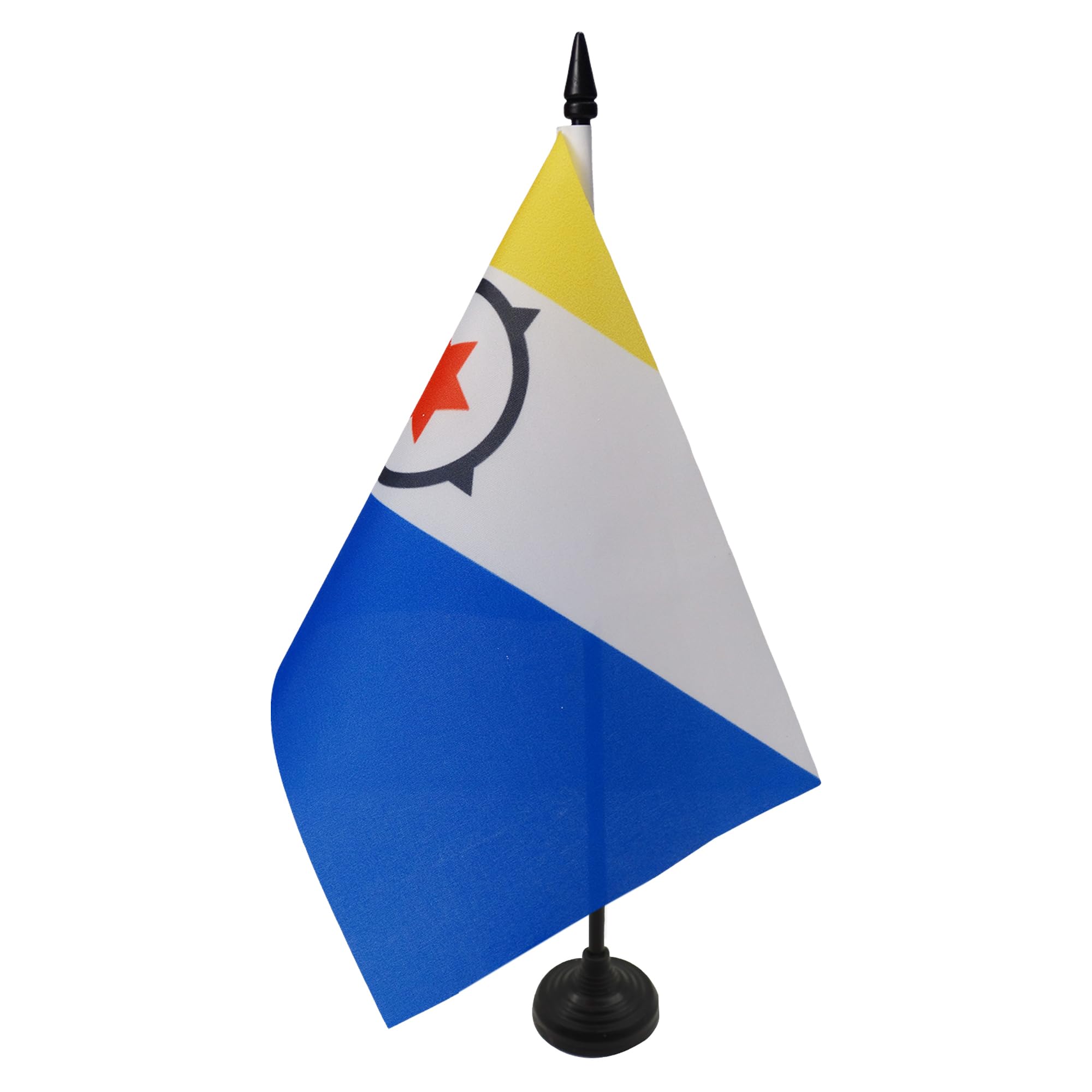AZ FLAG Bonaire Table Flag 5'' x 8'' - Bonaire Office Decoration 100% Polyester 21 x 14 cm - Mini Desk Flag with Pole and Black Plastic Base