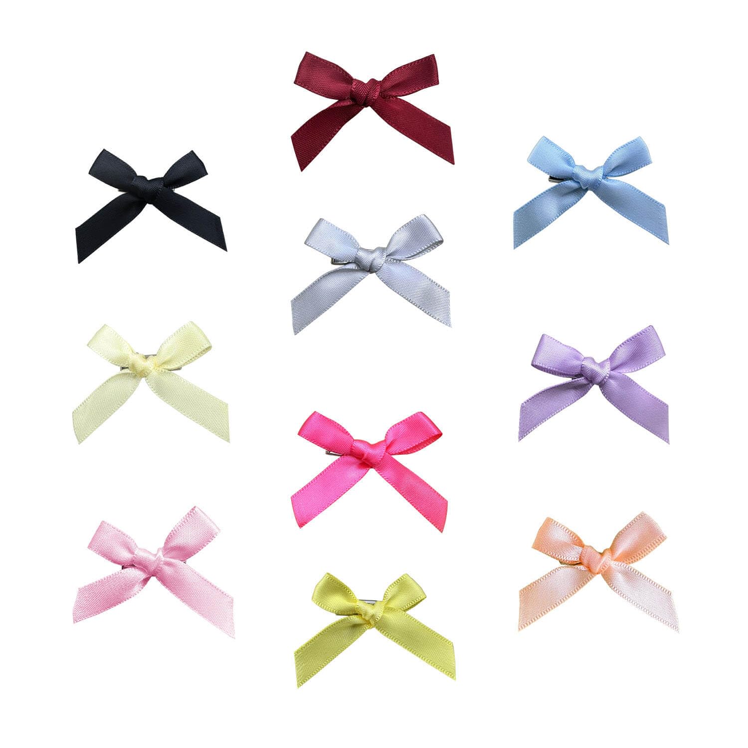 Photo 1 of 100 Pcs Hair Bows for Girls Women, Pink Bows Mini Bowknot Ribbon Barrettes, Cute Small Hair Clips Hair Accessories (10 Colors)