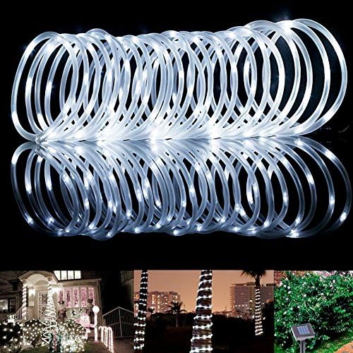 33ft 100 LED Solar Powered String Lights Festival Decorative Lights Waterproof Rope Garden Light for Wedding Parties Outdoor Twinkle Lights MaiTian (warm)