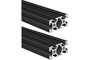 Kwweeoo 2040 Aluminum Extrusion T Slot 1000mm Long Black 2 Pack, Extruded Aluminum Profile T-Slot 20 Series European Standard Anodized Linear Rail 20 x 40 39.37" 2Pcs