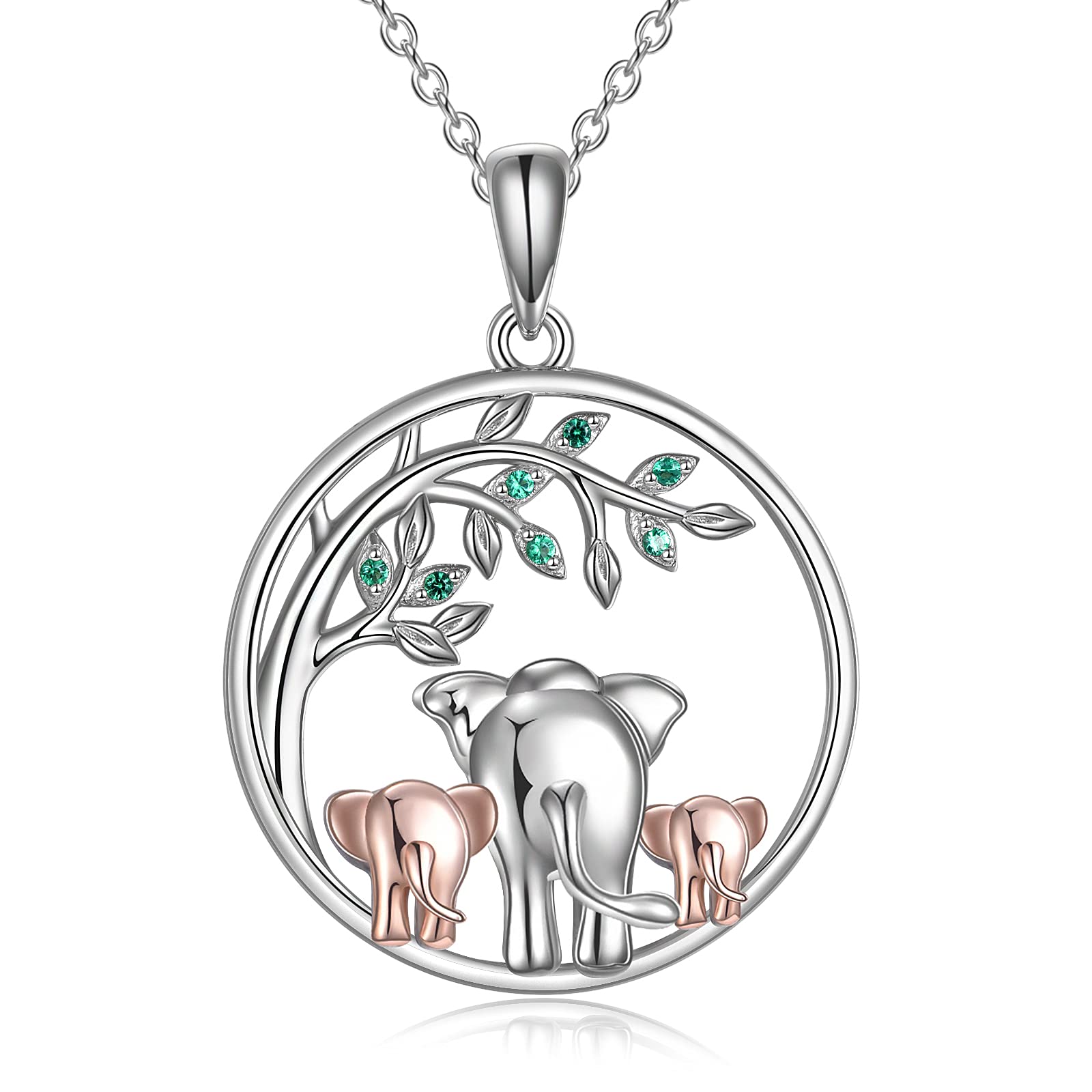 YFN Elephant Necklace 925 Sterling Silver Family Mother Father Daughter Pendant Jewellery Gifts for Women Mum Girls โ image 1