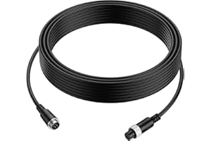 EKYLIN 16FT 5M Car Video Extension Cable 4-Pin Aviation Waterproof Shockproof for CCTV Rearview Camera Truck Trailer Camper Bus Motorhome Vehicle Backup Monitor System