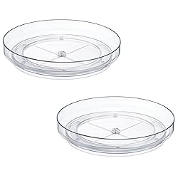 2 Pack, 9 Inch Clear Non-Skid Lazy Susan Organizers