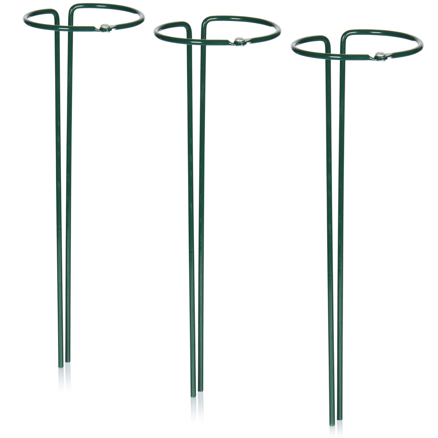 COM-FOUR® 3x flower holder - perennial holder for flowers (height: 35 cm) - plant holder as flower support, tendrils, rose support, perennials, perennial ring round for the garden, balcony, terrace