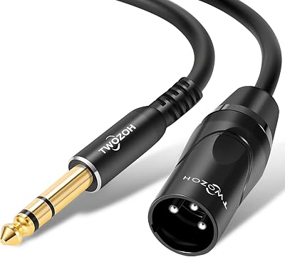 Twozoh XLR to 1/4 Inch TRS Cable 0.3M Balanced XLR Male to 6.35mm Plug
