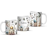 Customized Name Ramadan Coffee Cup, Custom Sparkling Islamic Mosque Mug, Personalized Religious Holiday Full Wrap Cup, Muslim Festivals White Ceramic Mug 11oz 15oz, Gift For Women Men