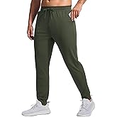 PINSPARK Mens Athletic Joggers Pants with Zipper Pockets Lightweight Quick Dry Workout Track Gym Pants