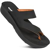 AEROTHOTIC Comfy Arch Support Flip Flops for Women Bunion Split Toe Sandals