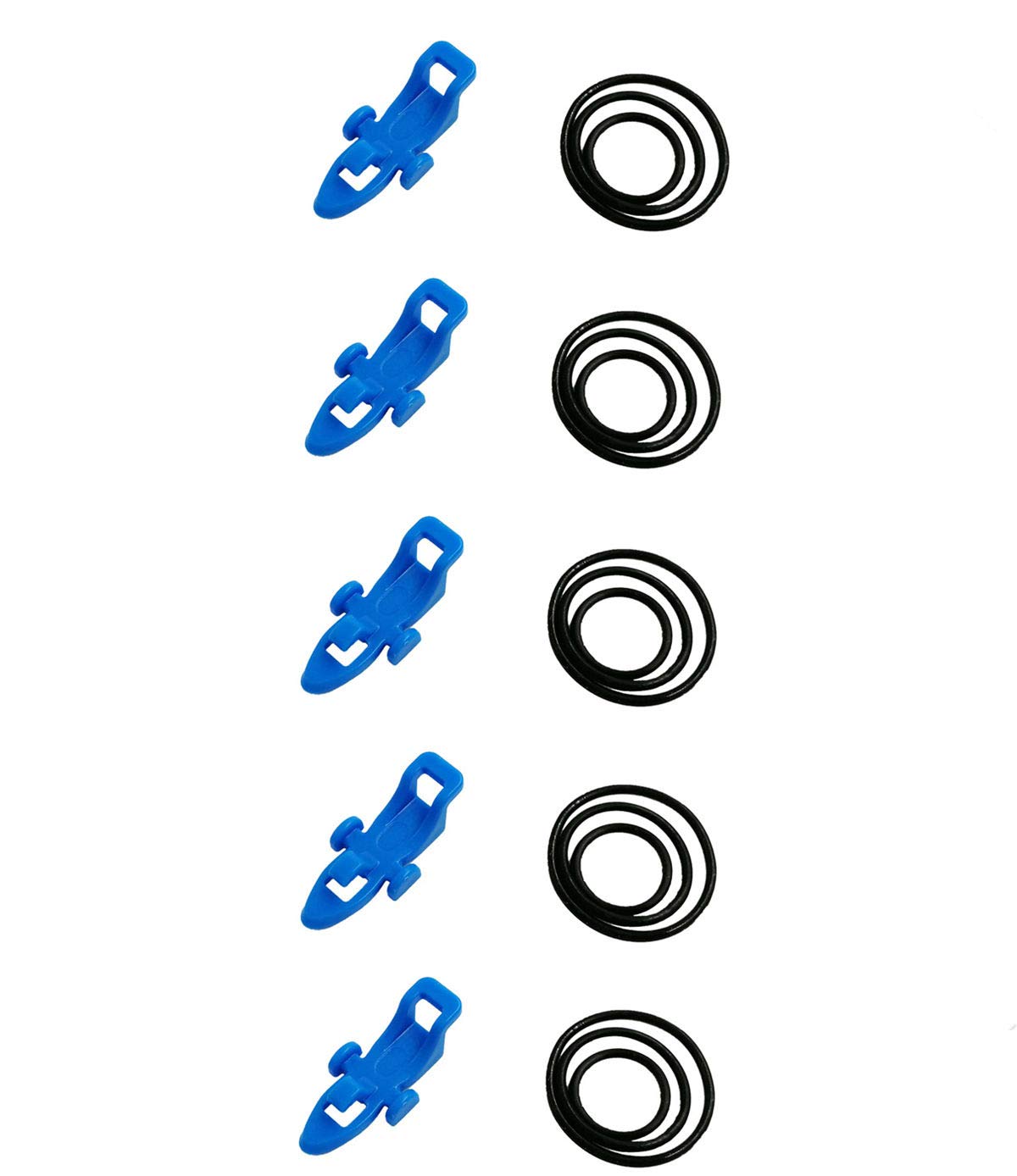 Fishing Hooks Keeper Fish Lure Bait Holders with 3 Size Elastic Rubber Rings for Worm Hooks and Treble Hook, Blue