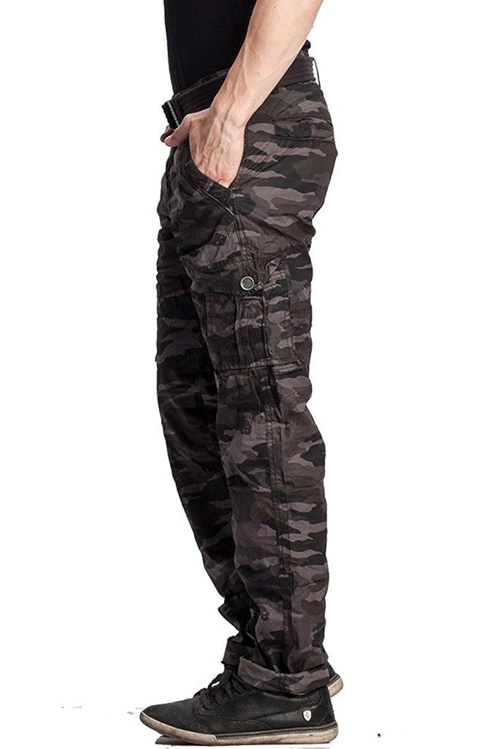 verticals men's cotton army print cargo pants