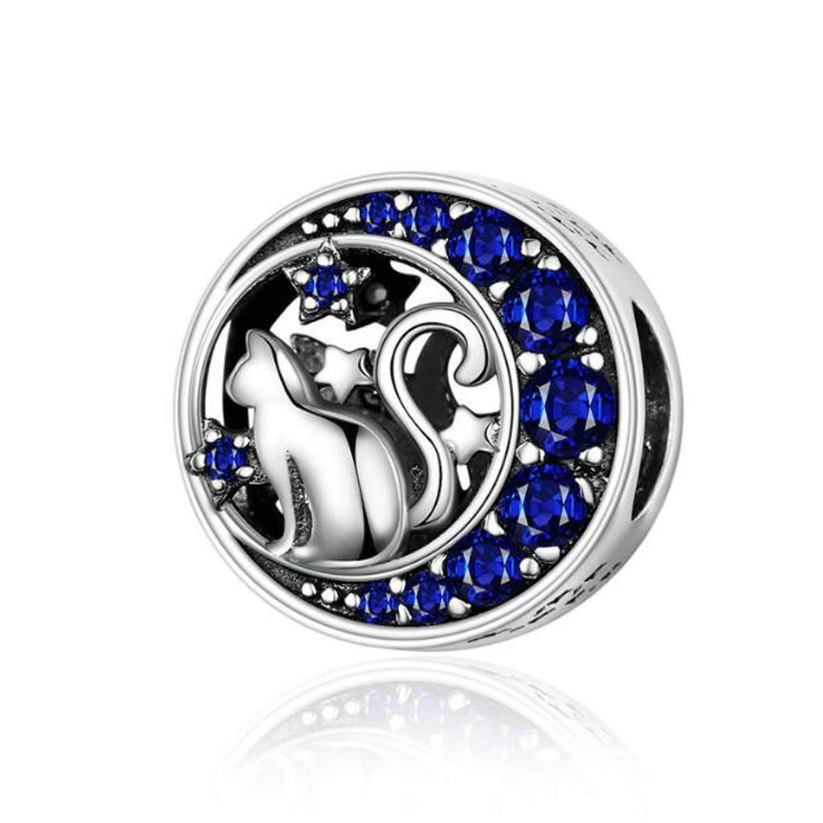 Cat Charm Beads 925 Sterling Silver Charms Love Pet Charms Animal Charm Beads for Pandora Bracelet Necklace,Animal Style Beads for Women Bracelet (C)