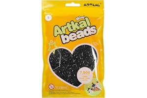 ARTKAL Mini Fuse Beads 7500 Melty Beads Compatible 2.6 mm Perler and Hama Bead (Black)