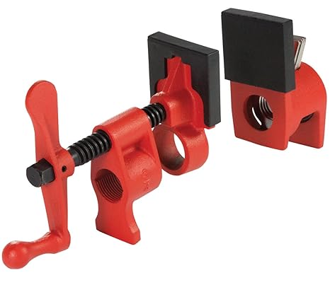 Bessey PC34-2 3/4' Pipe Clamp with 2 3/8' Throat Depth, Red