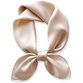 MEISEE Solid Color Mulberry Silk Scarf 26" Square Scarf Neck Scarf Hair Head Breathable Lightweight for Women Gift Packed