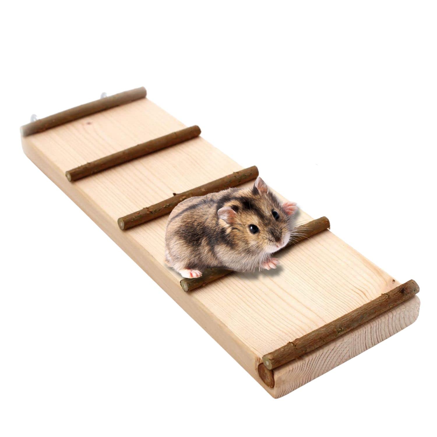 Nagergaleria Wooden Hamster Ladder with Natural steps also for Degu, Rat, mouse | Functional Toy for Rodents
