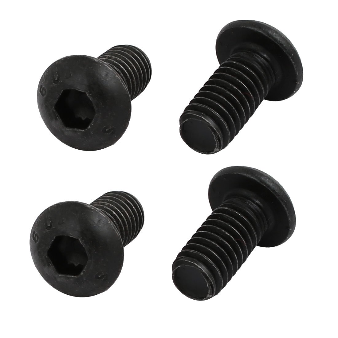 Sourcingmap 10.9 Grade M6x12mm Round Head Inner Hex Socket Left Hand Thread Bolt 4pcs