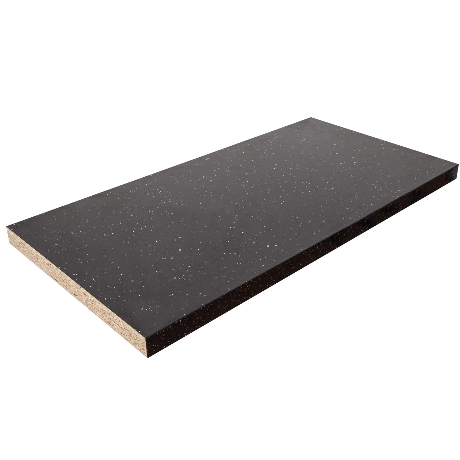 WORKTOPEXPRESS Black Sparkle Effect Laminate Kitchen Worktops 3000 x 600 x 40mm Square Edge