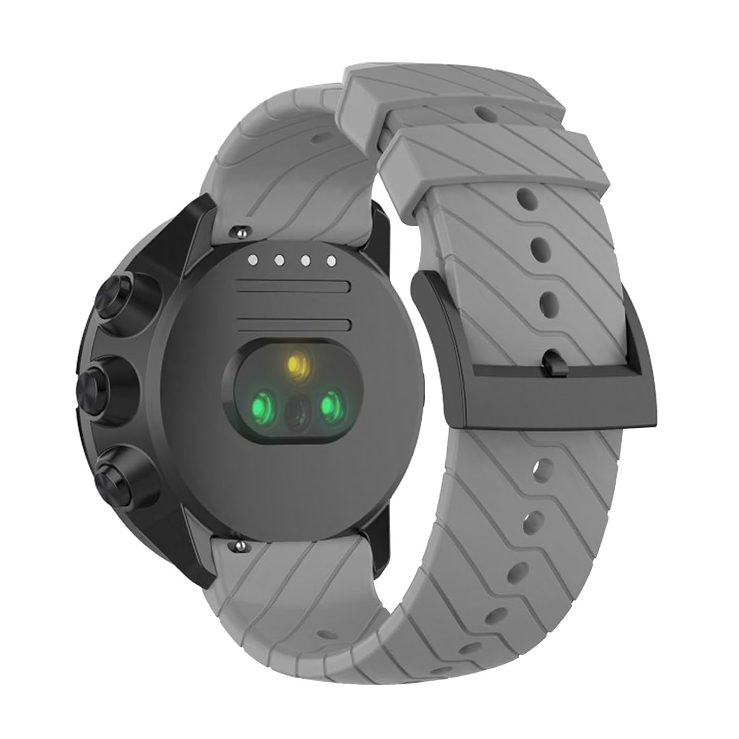 SeaFicco 24MM Silicone Watch Strap Compatible for Suunto 9 /Suunto 9 Baro/Suunto 7 /Suunto D5 /Suunto Spartan Sport Wrist HR Replacement Watchband Sports Fitness Watch Band (Gray)