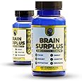 Brain Surplus, Nootropic Supplement for Memory, Focus, Energy: with Lions Mane, Ginkgo Biloba, Alpha GPC, Vitamin B12 Non GMO, Vegan, Gluten Free