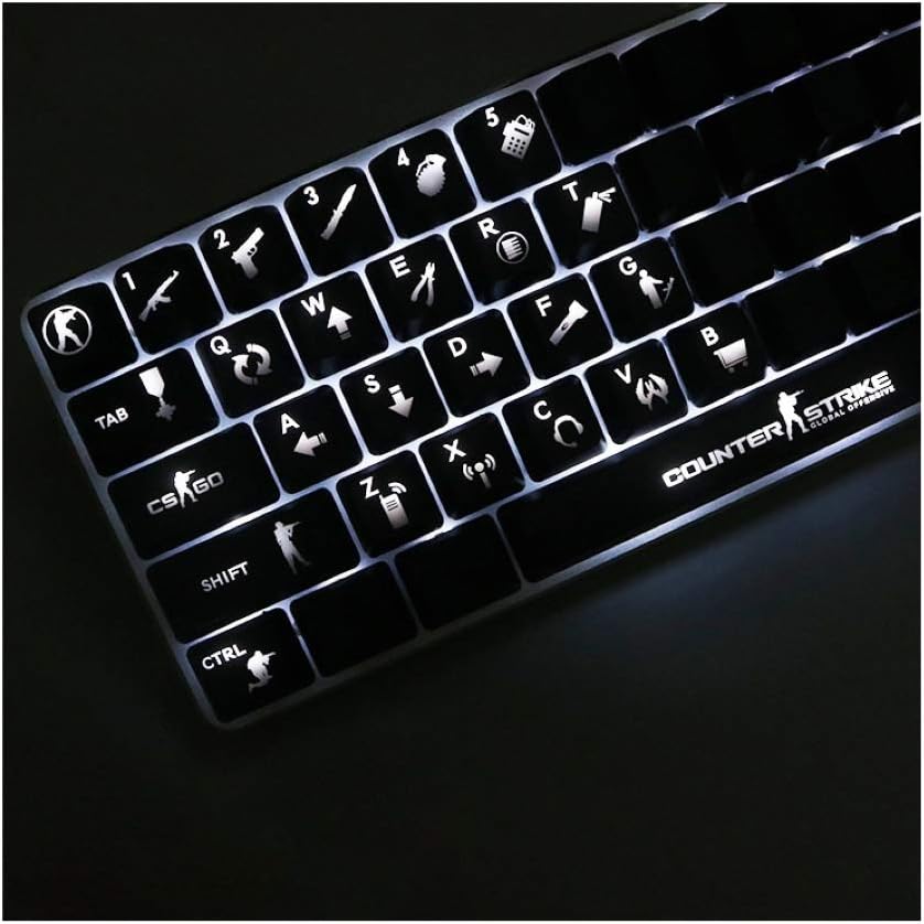 AEmber BK - Resin Keycap | Handmade Full Set CSGO Mechanical Keyboard Keycaps Personality Transparent Wearable keycap (Resin Keycap 26 Pieces CSGO)