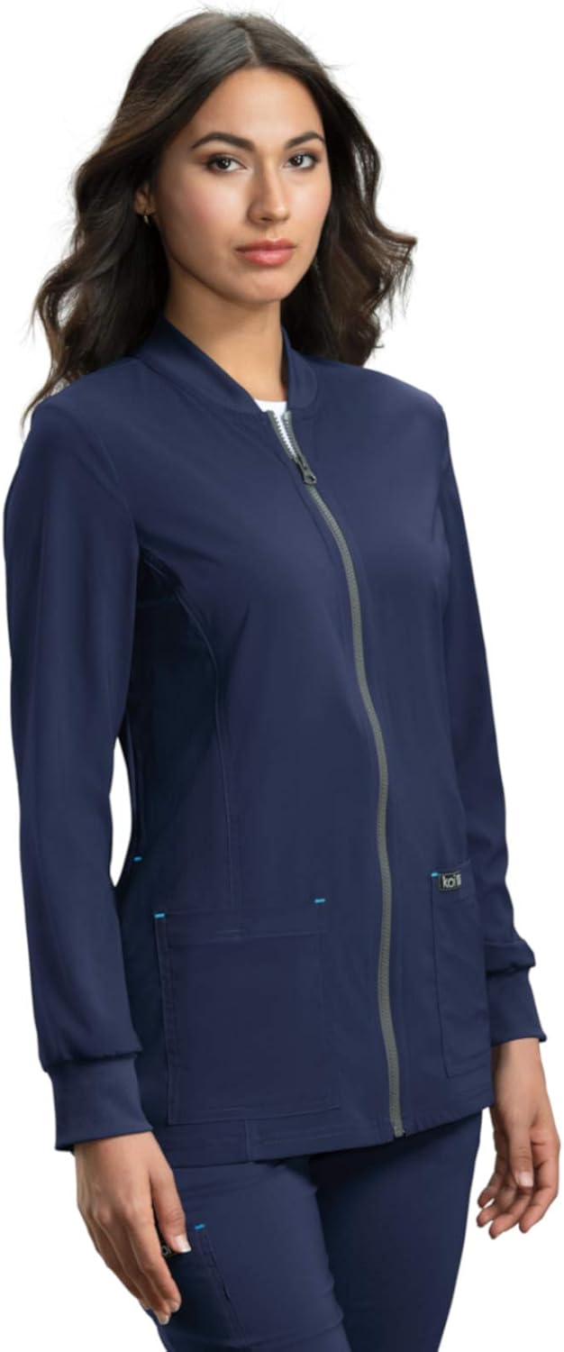 KOI Basics Ultra Comfortable Moisture-Wicking Andrea Scrub Jacket for Women: Clothing