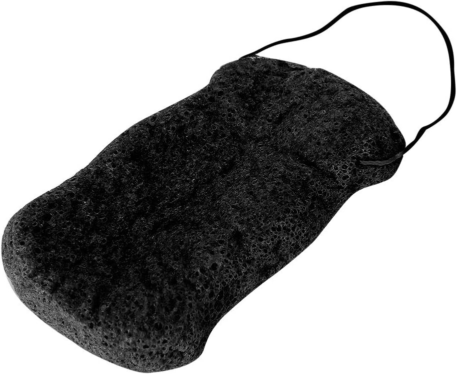 Konjac Sponge Set, Natural Long Wave Body Sponge for Deep Cleansing Skin Care Big Size Facial & Body Wash Sponge (Black - Image 3