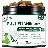 NATURE TARGET Multivitamin for Dogs - with MSM & Glucosamine, Omegas 3 & 6, Probiotics for Digestive Health, Joint Support, Skin & Coat, Immune System & Overall Health 120 Soft Chews